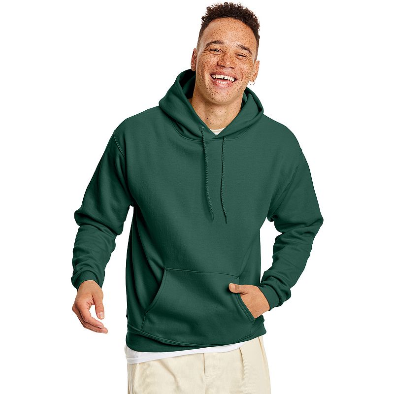 Men's Hanes® EcoSmart Fleece Pullover Hoodie, Size: Small, Deep Green