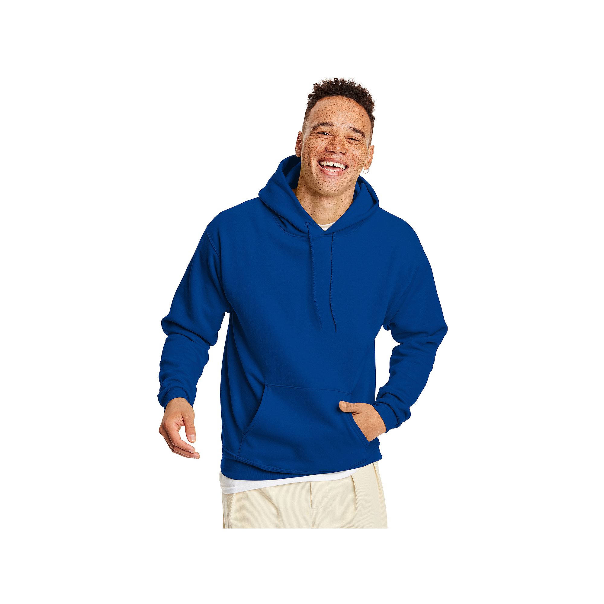 Mens Hanes® EcoSmart Fleece Pullover Hoodie, Size: Small, Deep Royal