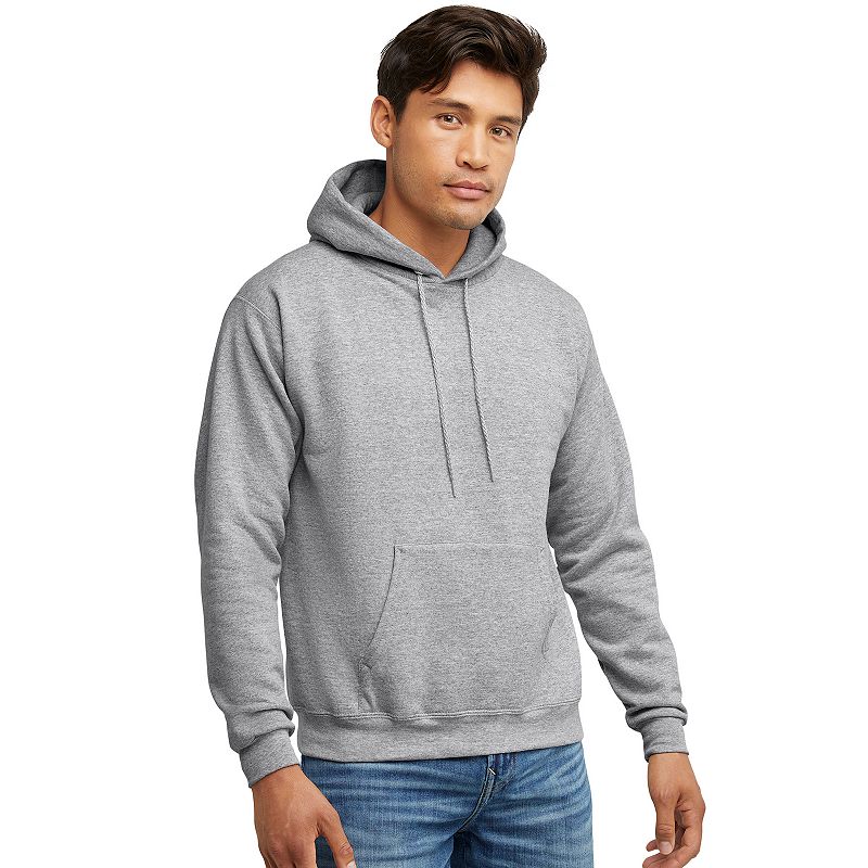 Men's Hanes® EcoSmart Fleece Pullover Hoodie, Size: XL, Light Silver