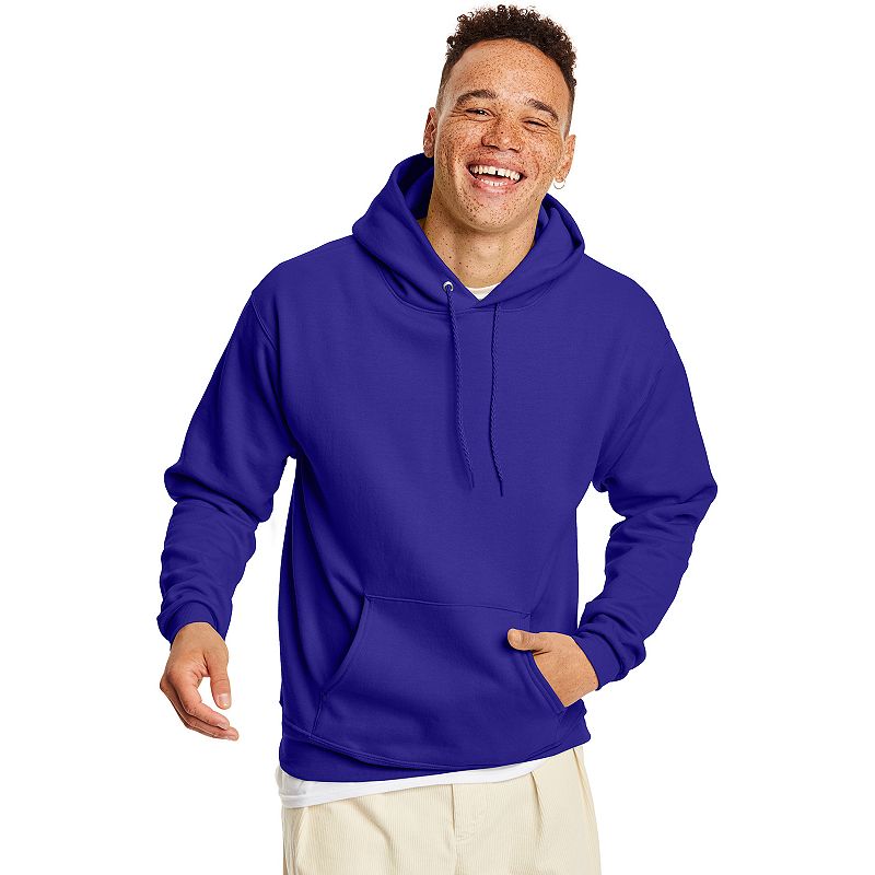 Men's Hanes® EcoSmart Fleece Pullover Hoodie, Size: Large, Purple