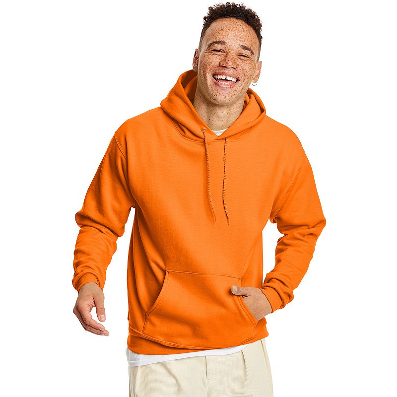 Men's Hanes® EcoSmart Fleece Pullover Hoodie, Size: XL, Safety Orange