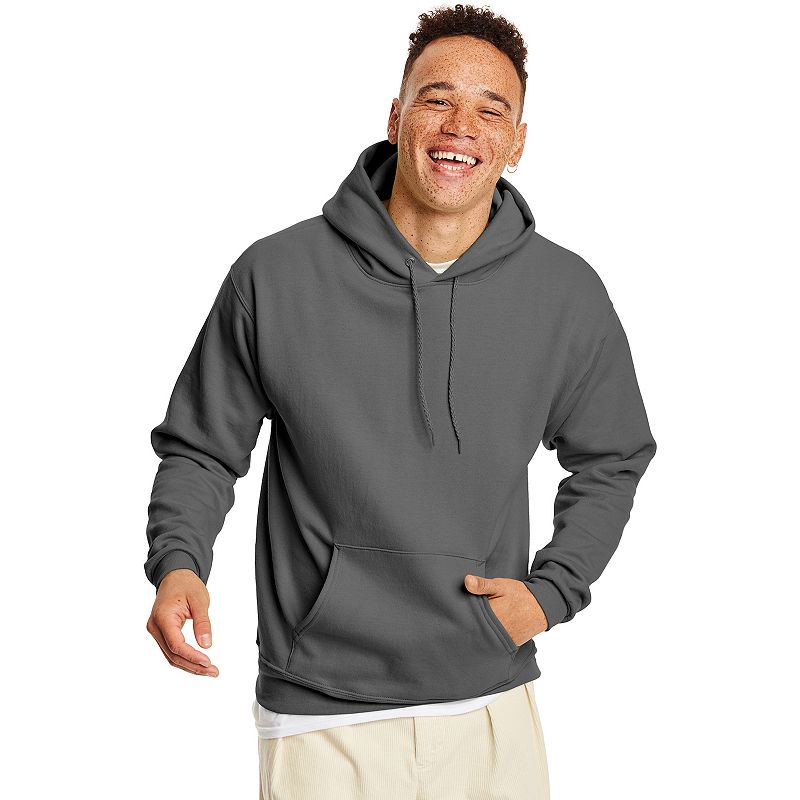 Men's Hanes® EcoSmart Fleece Pullover Hoodie, Size: Medium, Grey Gray