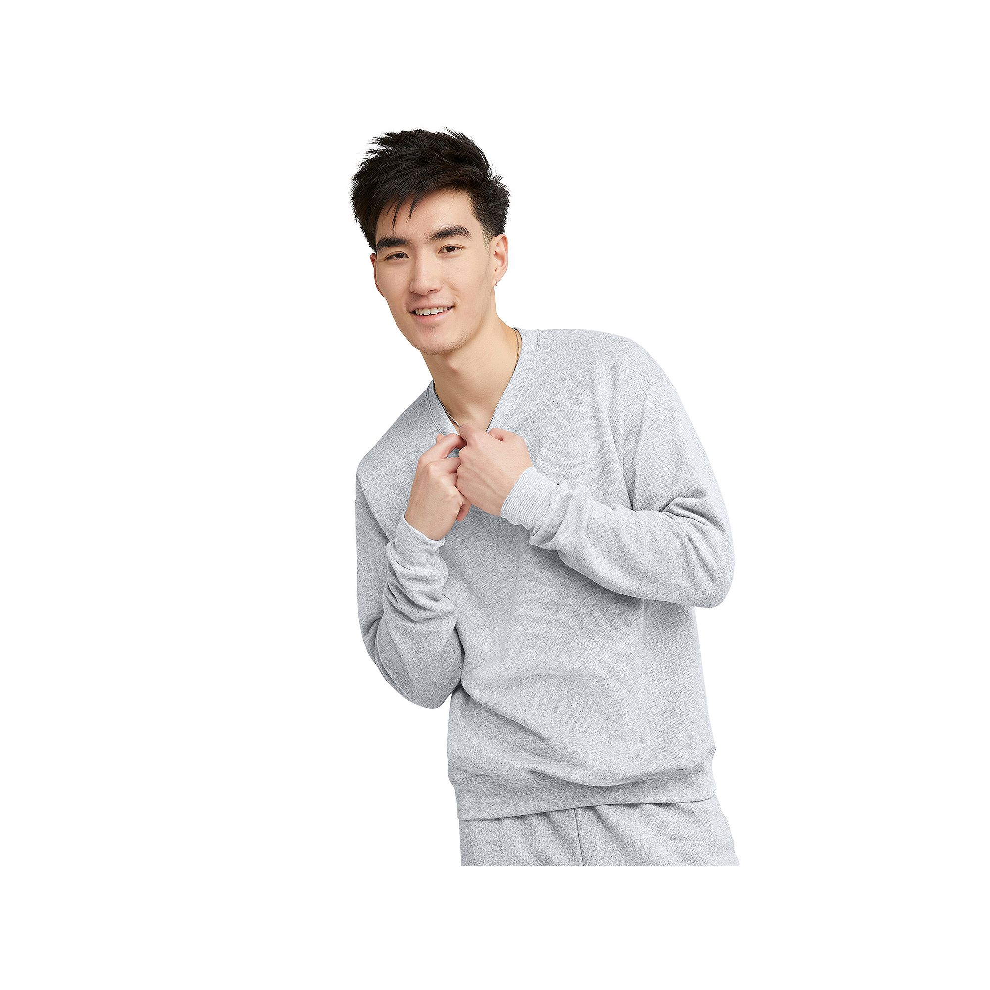 Mens Hanes® EcoSmart Fleece Sweatshirt, Size: Small, Grey