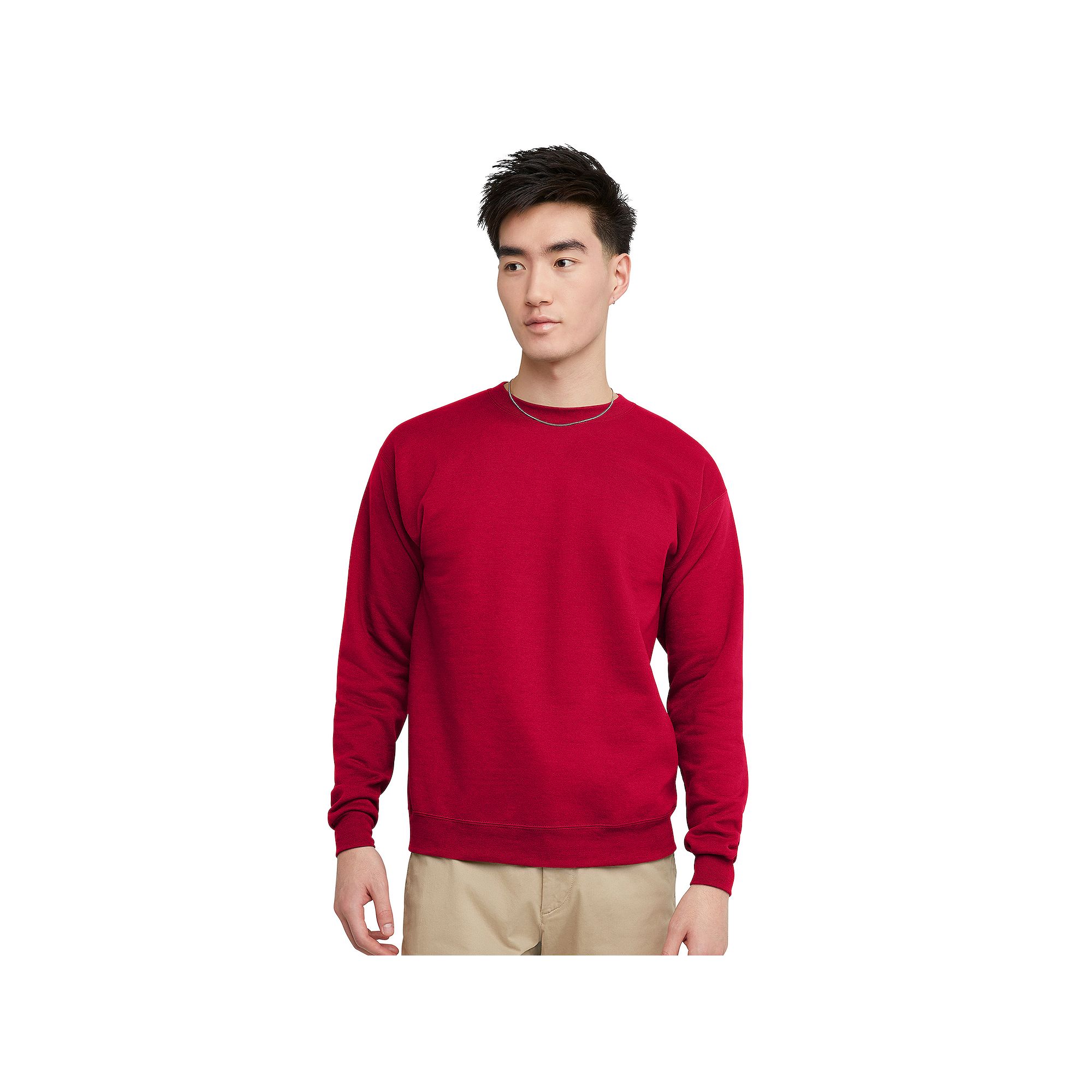 Mens Hanes® EcoSmart Fleece Sweatshirt, Size: Small, Deep Red