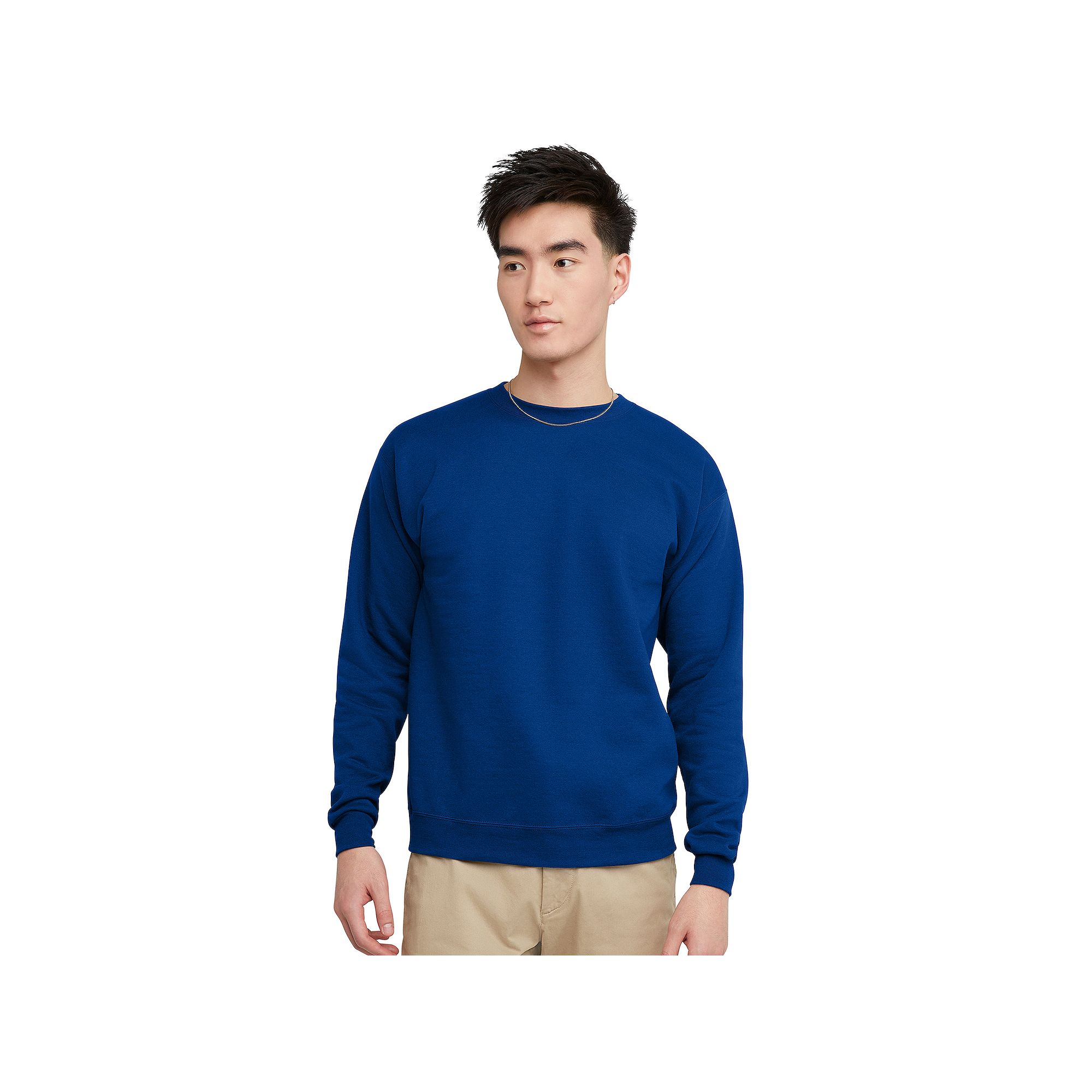 Mens Hanes® EcoSmart Fleece Sweatshirt, Size: Small, Deep Royal
