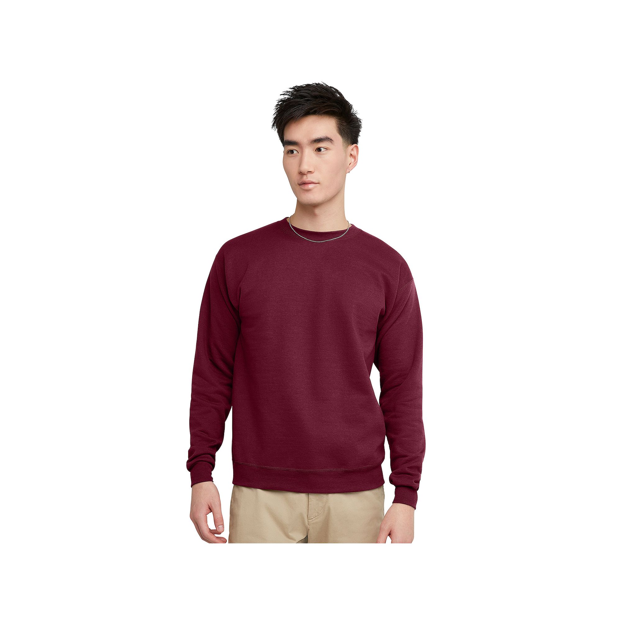Mens Hanes® EcoSmart Fleece Sweatshirt, Size: Small, Red