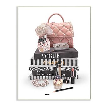 Stupell Home Decor Fashion Bookstack Plaque Wall Art