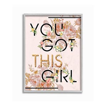 Stupell Home Decor You Got This Girl Floral Framed Wall Art