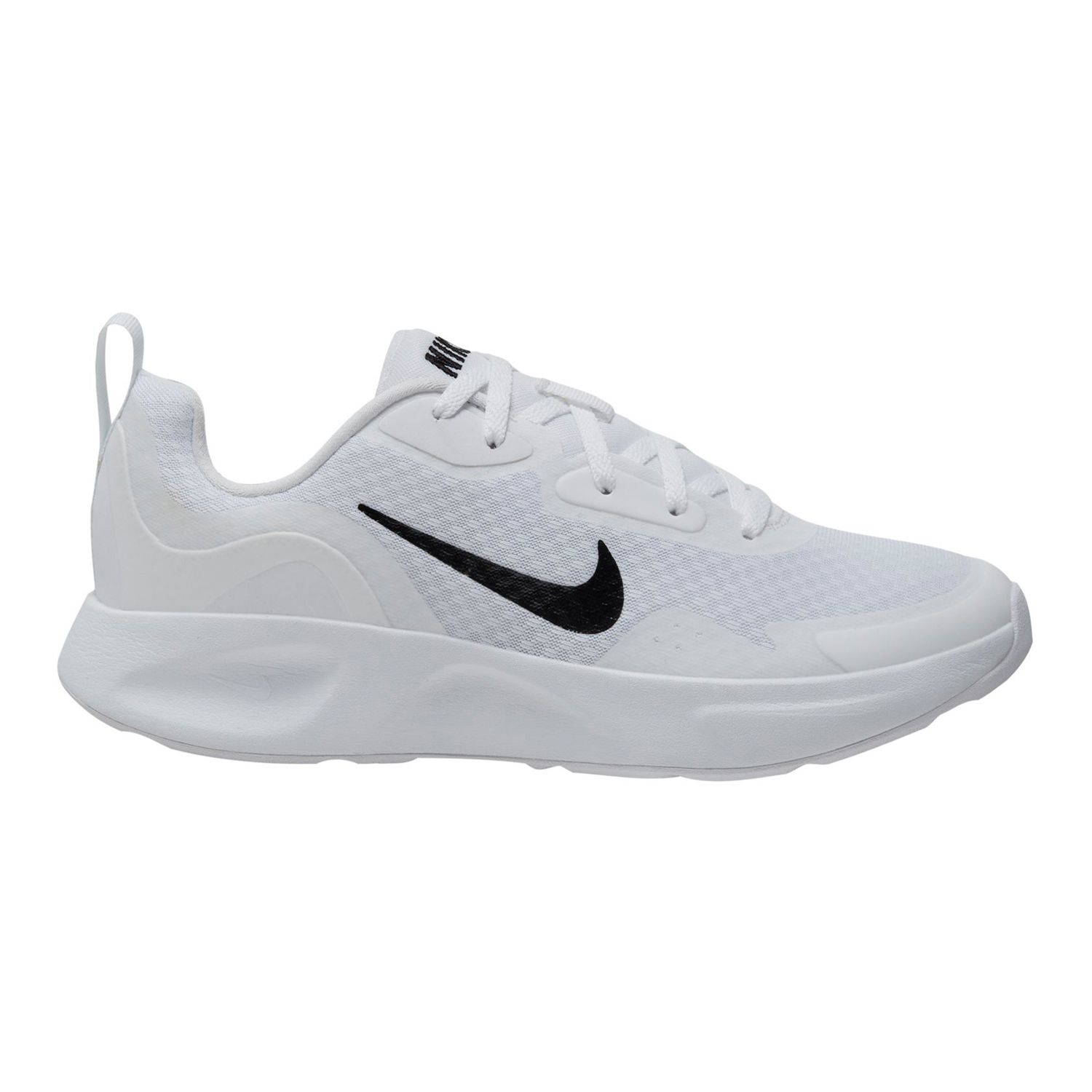 white nike shoes with black swoosh