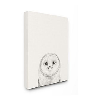 Stupell Home Decor Owl Portrait Canvas Wall Art
