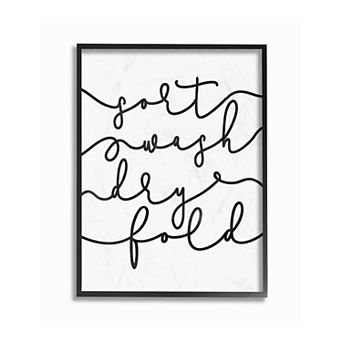 Stupell Home Decor Sort Wash Dry Fold Laundry Framed Wall Art