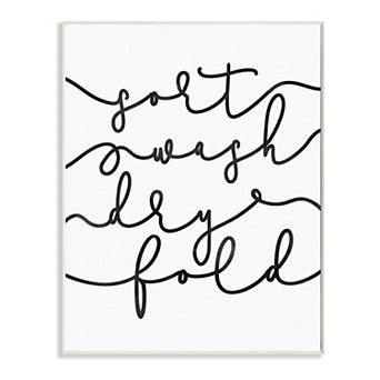 Stupell Home Decor Sort Wash Dry Fold Laundry Plaque Wall Art