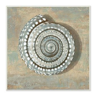 Stupell Home Decor Spiral Shell Beach Plaque Wall Art