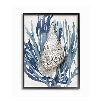 Stupell Home Decor Shell Coral Beach Framed Wall Art