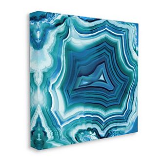 Stupell Home Decor Agate Pattern Blue Canvas Wall Art