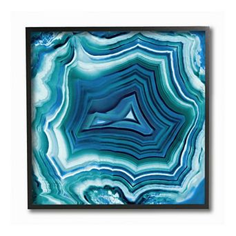 Stupell Home Decor Agate Pattern Blue Framed Wall Art