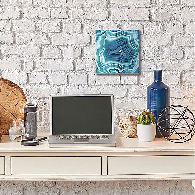 Stupell Home Decor Agate Pattern Blue Plaque Wall Art