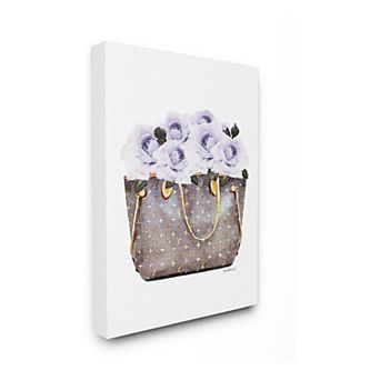 Stupell Home Decor Purple Flower Purse Canvas Wall Art