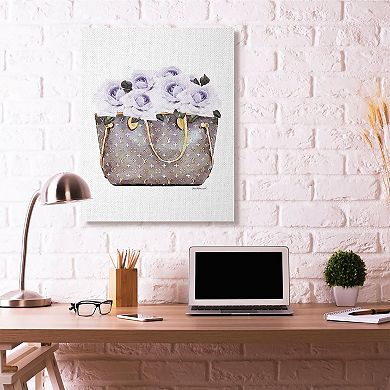 Stupell Home Decor Purple Flower Purse Canvas Wall Art