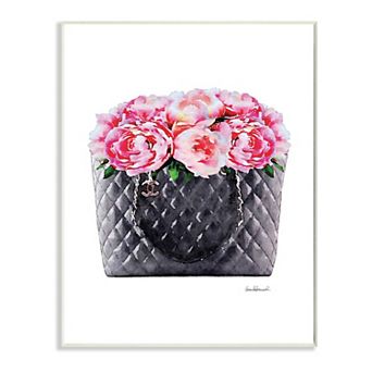 Stupell Home Decor Pink Flower Purse Plaque Wall Art