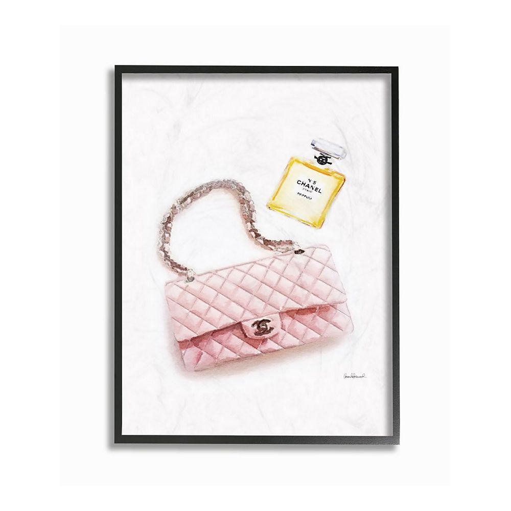 Stupell Home Decor Pink Purse Framed Wall Art