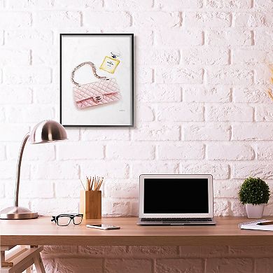 Stupell Home Decor Pink Purse Framed Wall Art