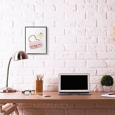 Stupell Home Decor Pink Purse Framed Wall Art