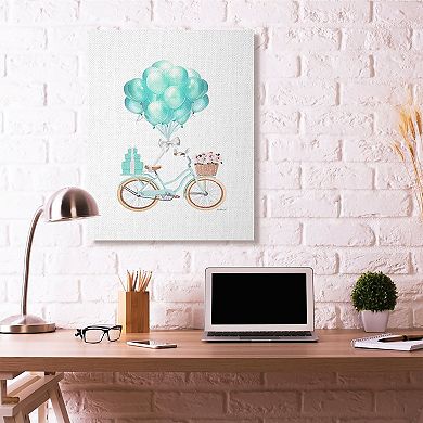 Stupell Home Decor Blue Balloon Bike Canvas Wall Art