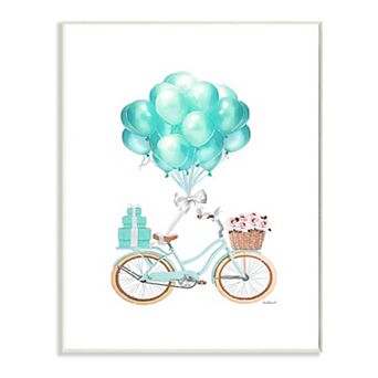 Stupell Home Decor Blue Balloon Bike Plaque Wall Art