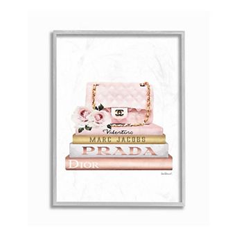 Stupell Home Decor Pink Purse & Books Framed Wall Art