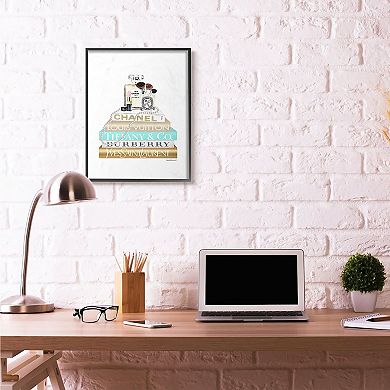 Stupell Home Decor Perfume Bookstack Framed Wall Art