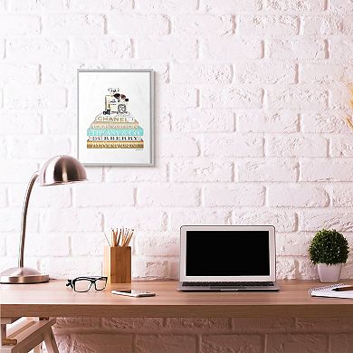 Stupell Home Decor Perfume Bookstack Glam Framed Wall Art