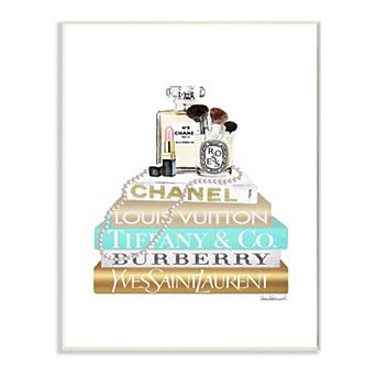 Stupell Home Decor Perfume Bookstack Plaque Wall Art