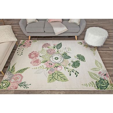 Rugs America Rose Garden Print Area Rug