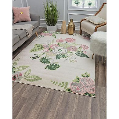 Rugs America Rose Garden Print Area Rug