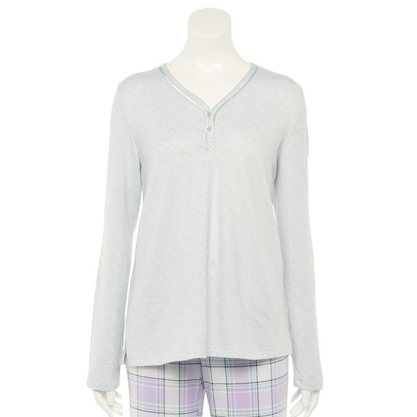 Women's Croft & Barrow® Whisperluxe Henley Pajama Top