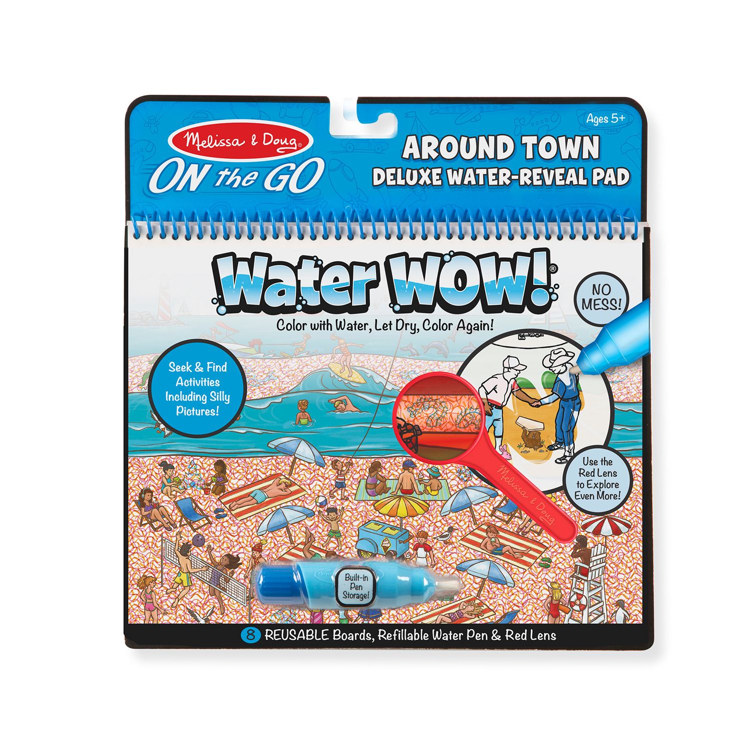 Melissa & Doug On the Go Water Wow! Water-Reveal Activity Pads, 3-pk,  Animals, Alphabet, Numbers - 3-Pack Of Reusable No-Mess Travel Activities  For Kids