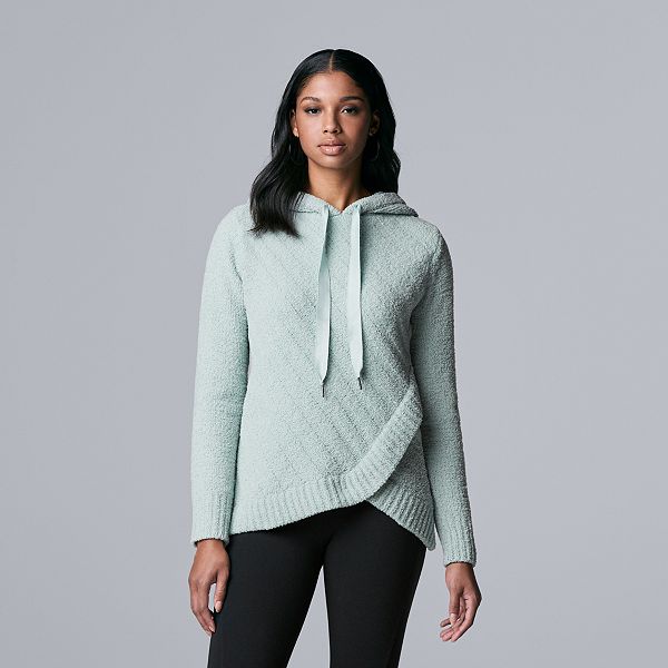 Women's Simply Vera Vera Wang Crossover-Front Teddy Hoodie