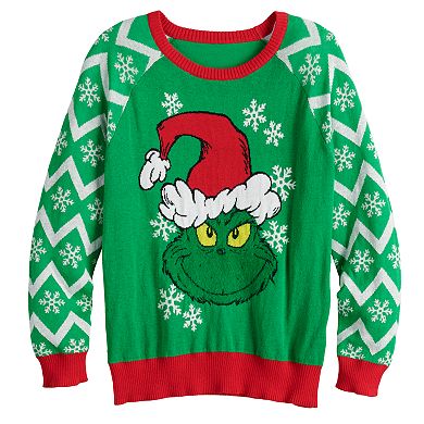 Juniors' Grinching Christmas Sweater