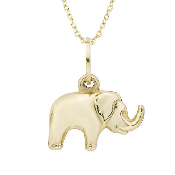 14k Gold Elephant Charm Necklace