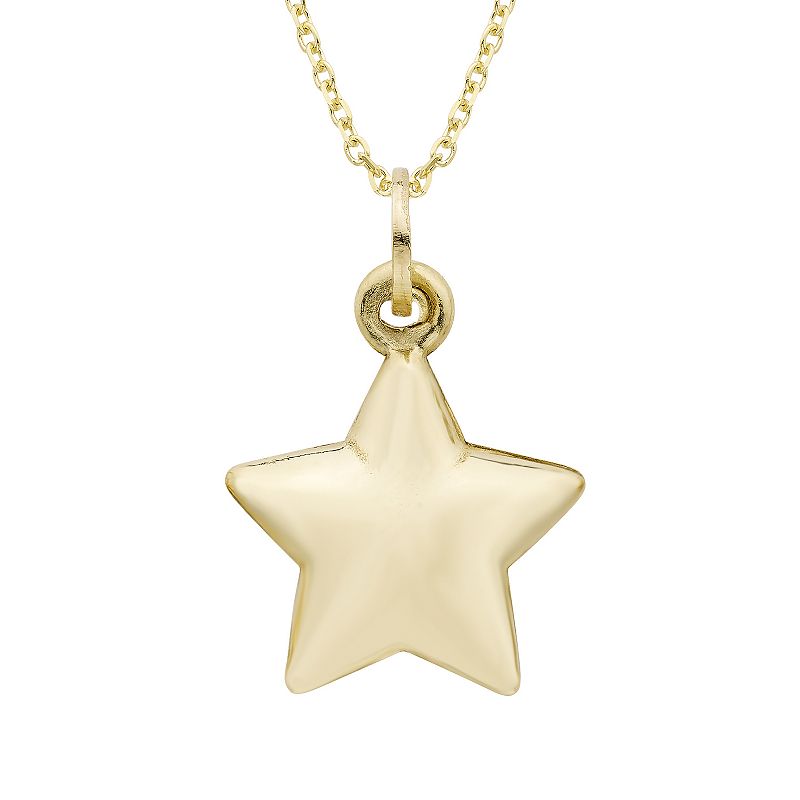 14k Gold Star Charm Necklace, Womens, Size: 18, Yellow