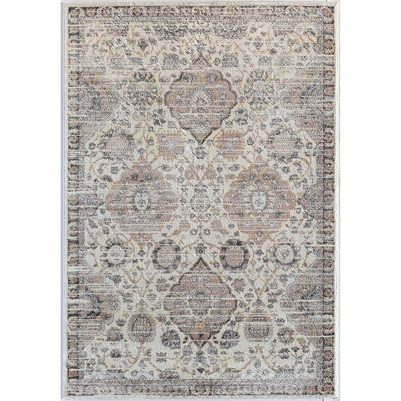 Rugs America Leopold Rug, White, 5X7 Ft