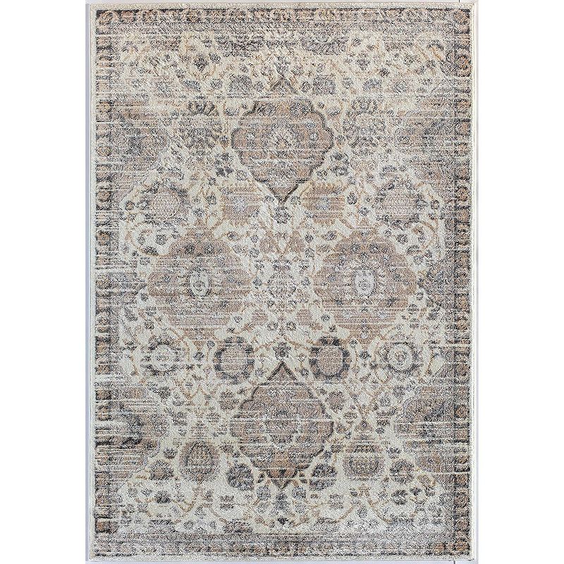 Rugs America Leopold Rug, White, 5X7 Ft