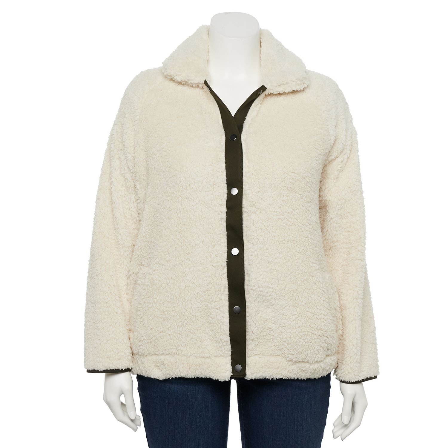 plus size sherpa cardigan