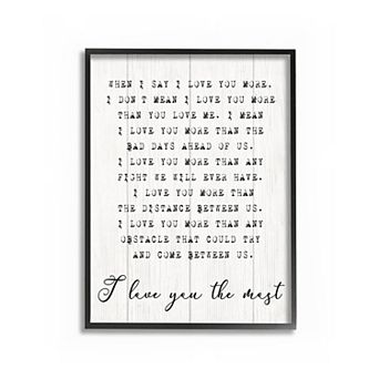 Stupell Home Decor I Love You the Most Framed Wall Art
