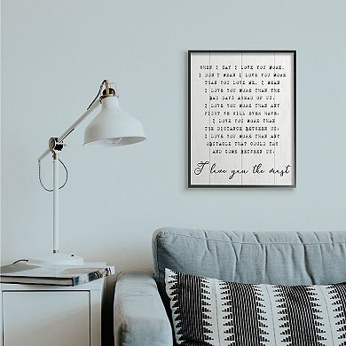 Stupell Home Decor I Love You the Most Framed Wall Art