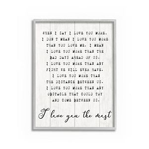 Stupell Home Decor I Love You The Most Plaque Wall Art