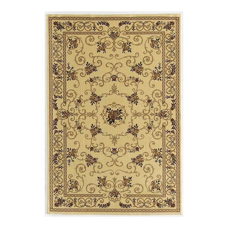 Rugs America Souvanerie Rug, Beig/Green, 8X11 Ft