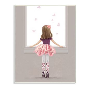 Stupell Home Decor Little Ballerina Butterfly Plaque Wall Art