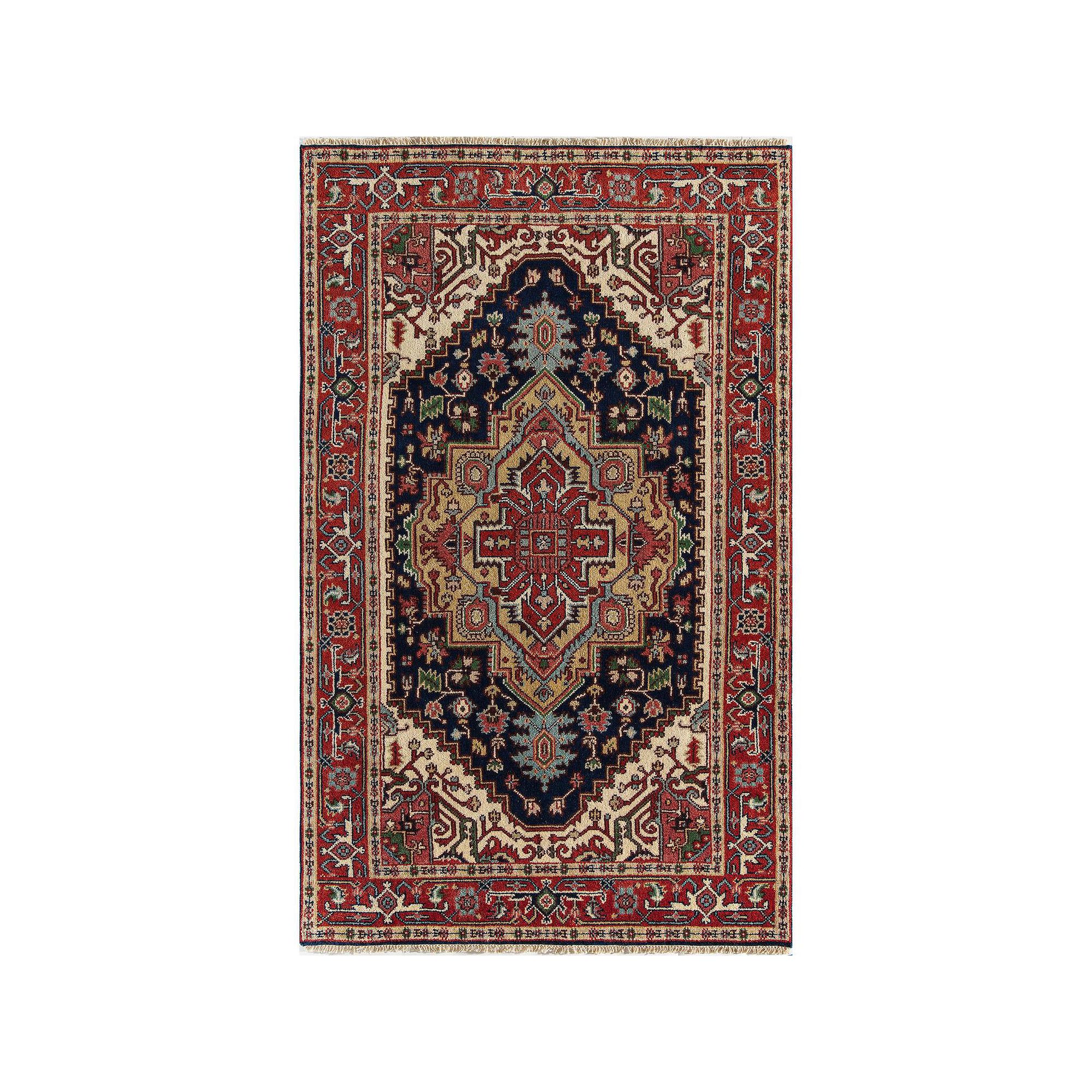 Rugs America Ovalle Rug, Black Blue